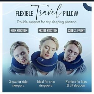 BCOZZY Travel Neck Pillow in Blue and Black